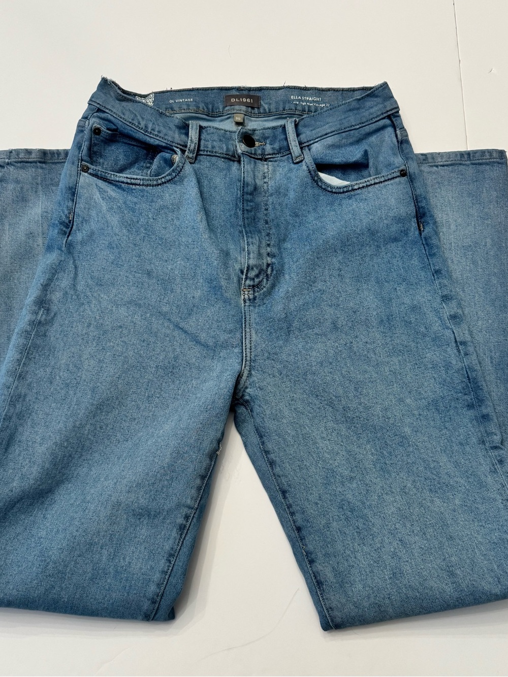 DL1961 Ella Straight Jeans Womens 30 Ultra High Rise Vintage 32 Light Wash
